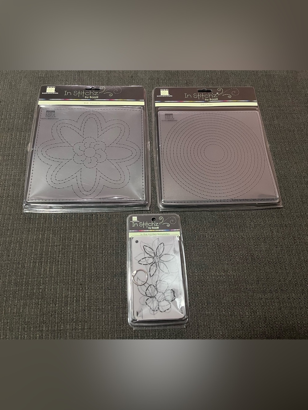 Bazzill In Stitchez Scrapbooking Templates Bundle - Flower & Circle Set